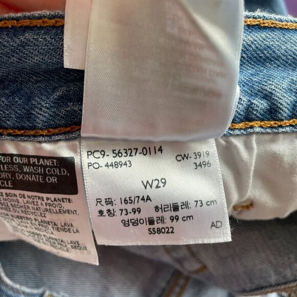 Levi's 501 High Rise Distressed Denim Medium Wash Casual Cutoff Shorts Blue 29 - Picture 9 of 9